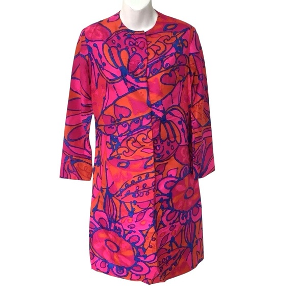 Anthony Allan Dresses & Skirts - Anthony Allan Dress Vintage 60's Bright Pink Orange Front Zipper Back Pleat